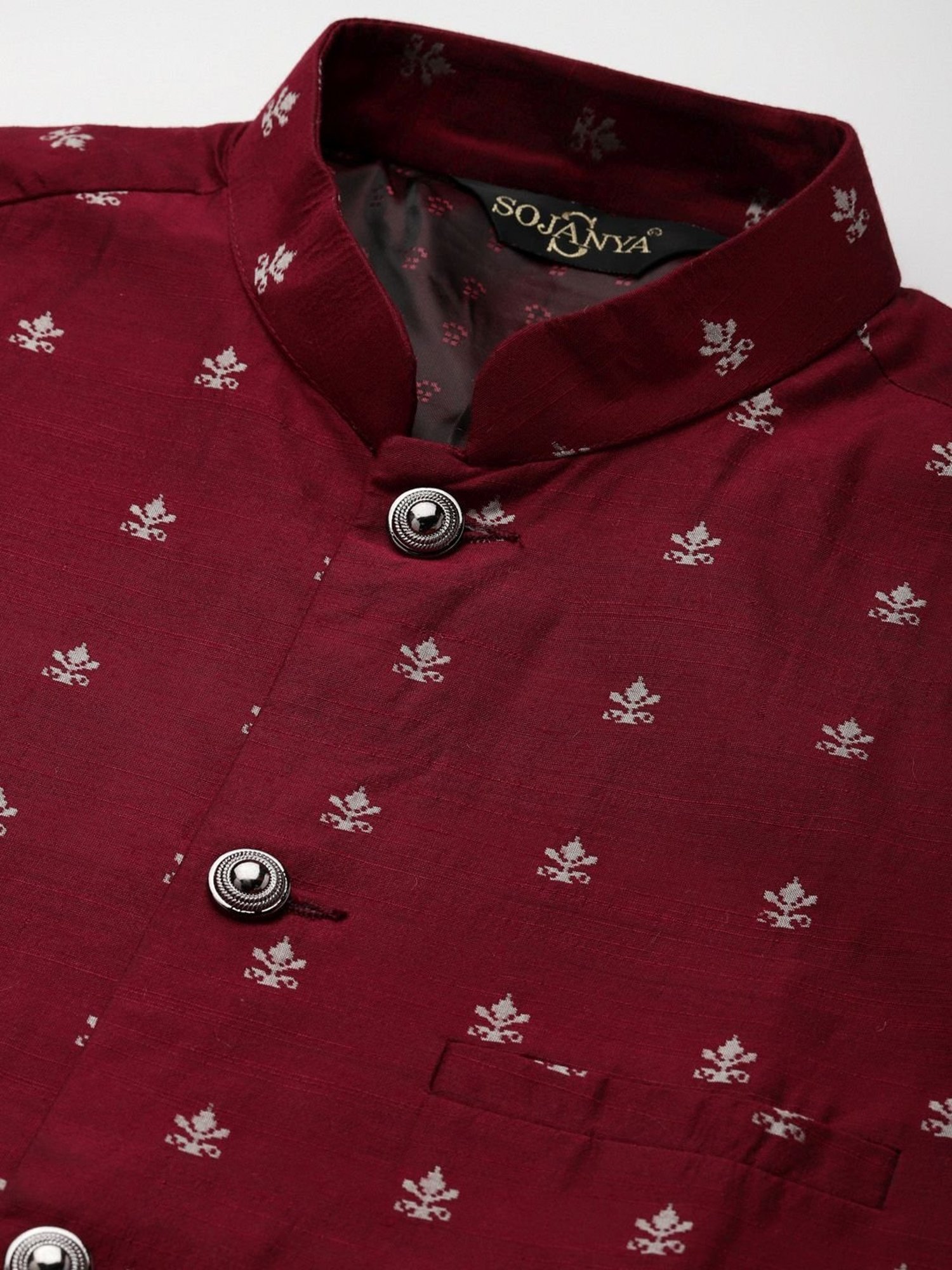 Sojanya Orange Regular Fit Embroidered Kurta Set With Jacket