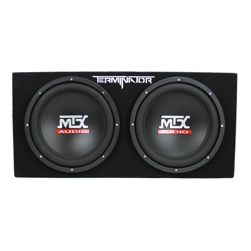 MTX TNE212D Terminator 12 Inch 1200 Watt 2 Ohm Single Voice Coil Car Audio Dual Loaded Subwoofer Speaker Box Enclosure for Vehicle Sound System