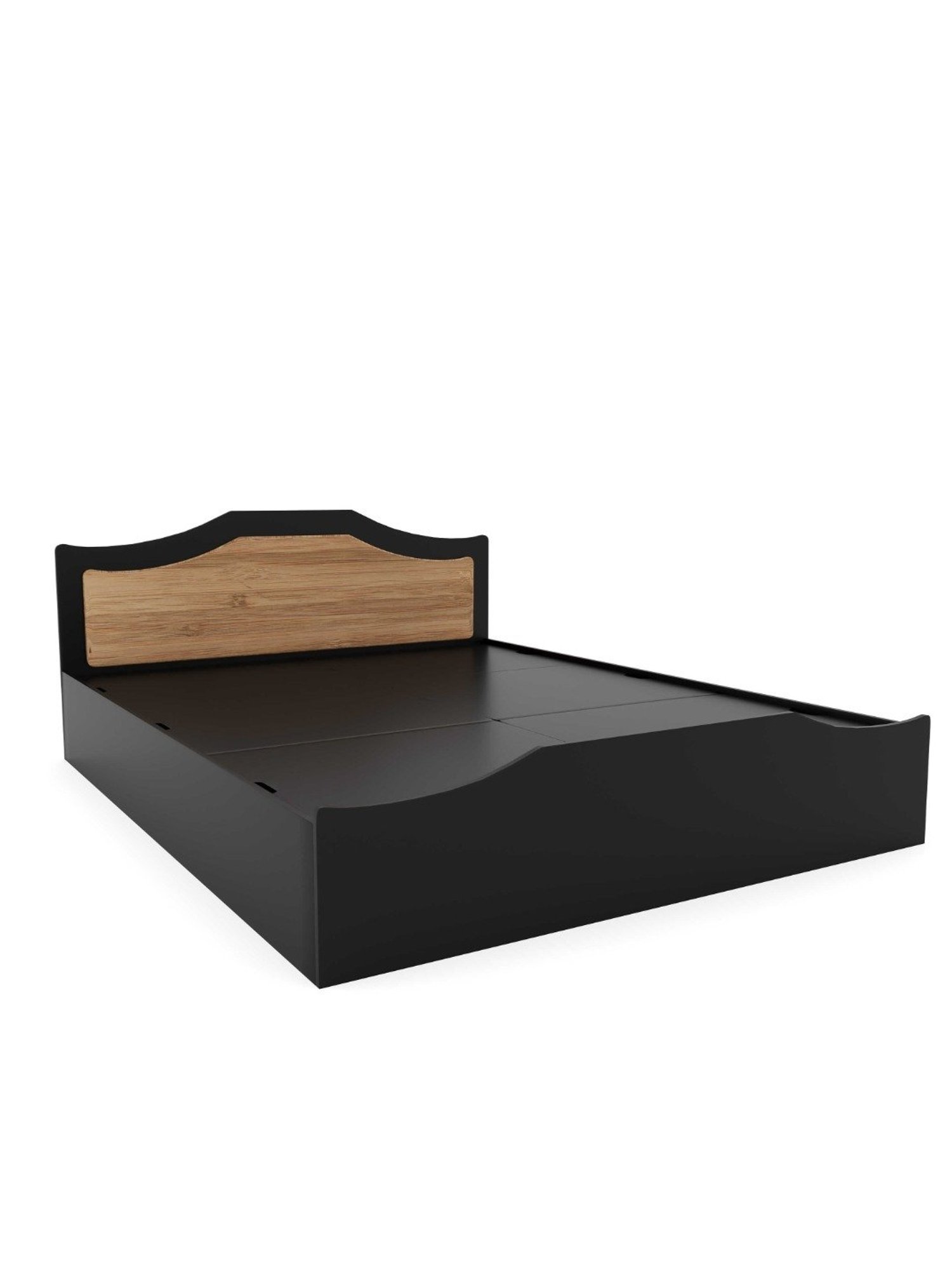 Nilkamal Riva Black Engineered Wood King Size Bed with Storage