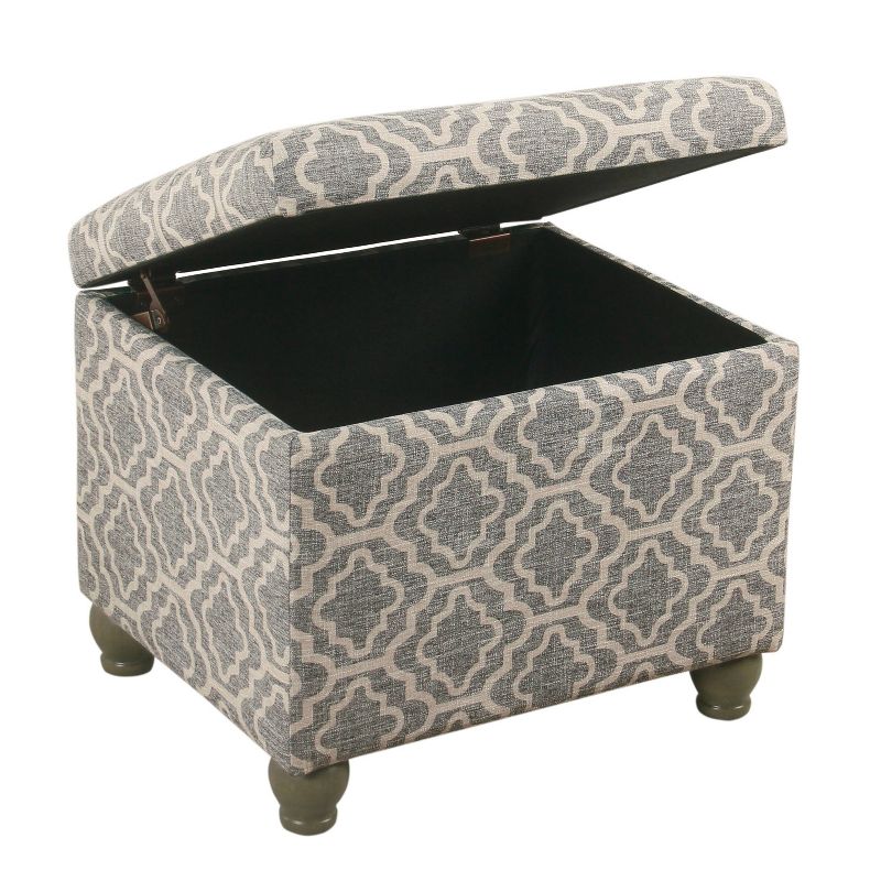 Medium Storage Ottoman Geometric Ash Gray - HomePop