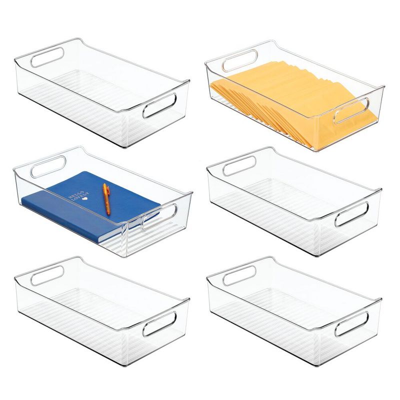 Lakeside Large Clear Plastic Storage Bins for the Kitchen and Home - Set of 3