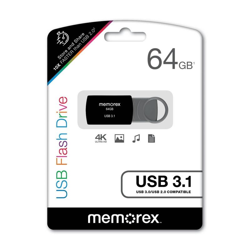 Memorex 64GB USB 3.1 – Black