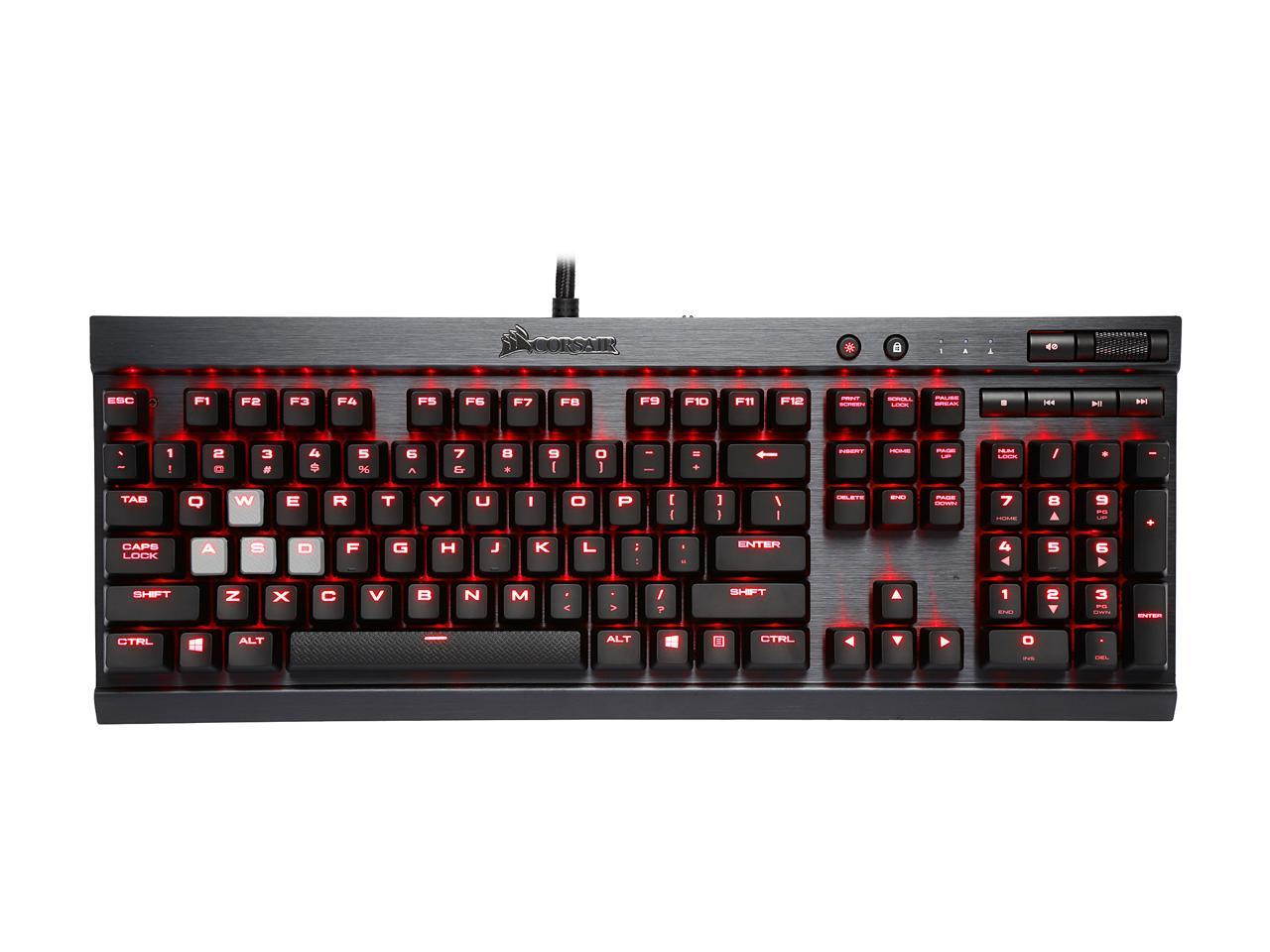 Corsair Gaming K70 LUX Mechanical Keyboard Backlit Red LED Cherry MX Blue (CH-9101021-NA)