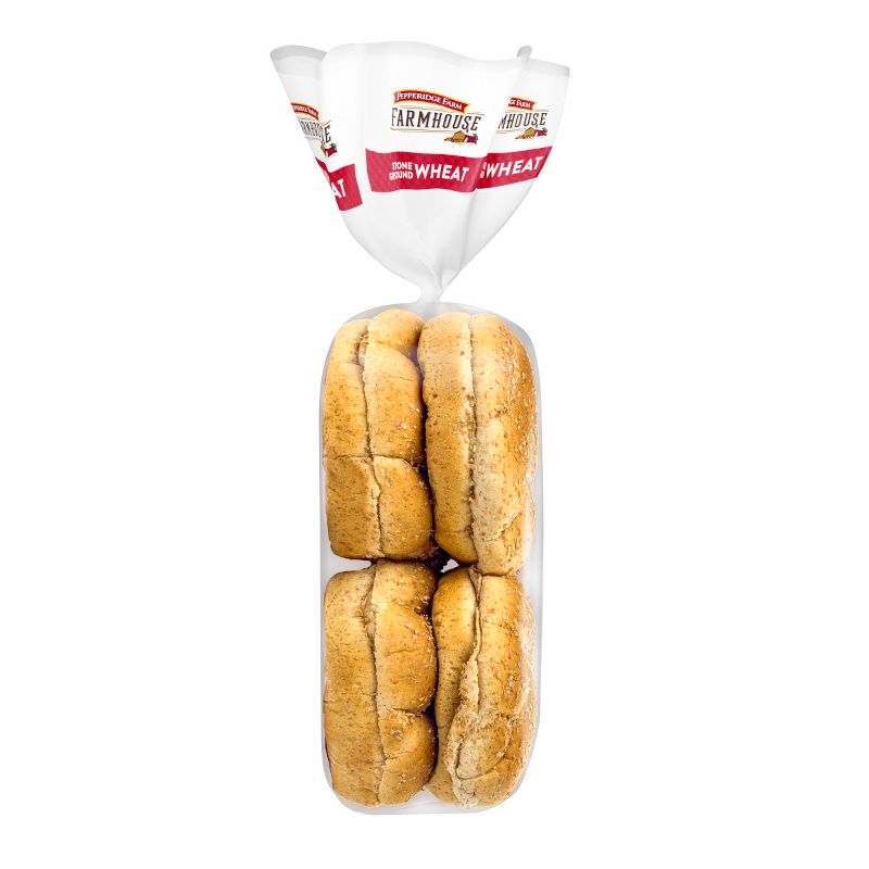 Pepperidge Farm Farmhouse Stone Ground Wheat Hamburger Buns, 20oz Bag, 8pk