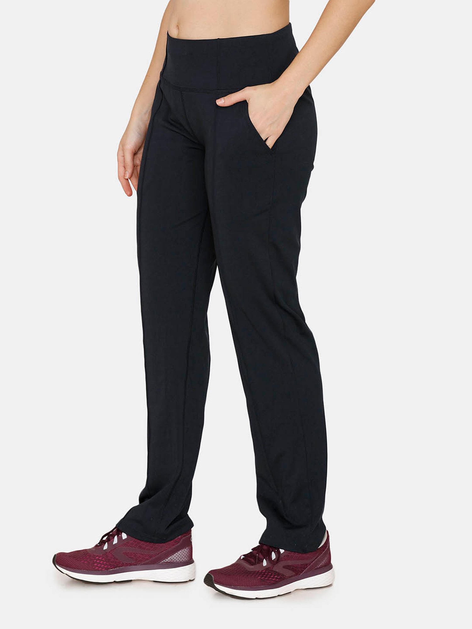 Zelocity by Zivame Black Regular Fit Trackpants