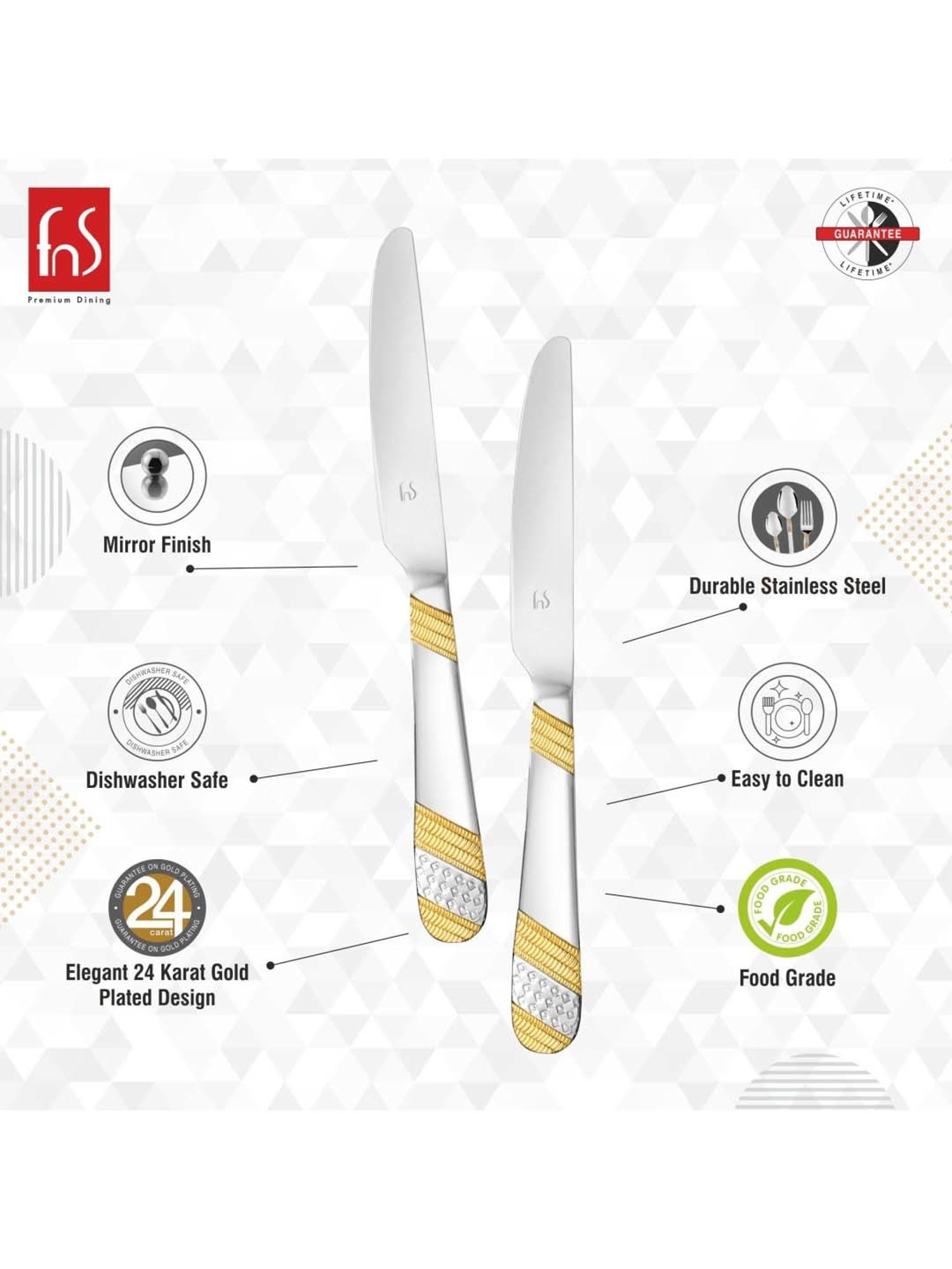 Pure Home and Living Silver Stainless Steel Textured Cutlery sets