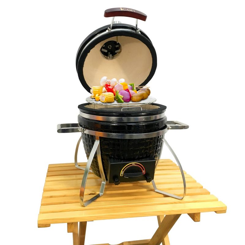 Vision I-CON 101 Electric and Charcoal Kamado Grill - Black