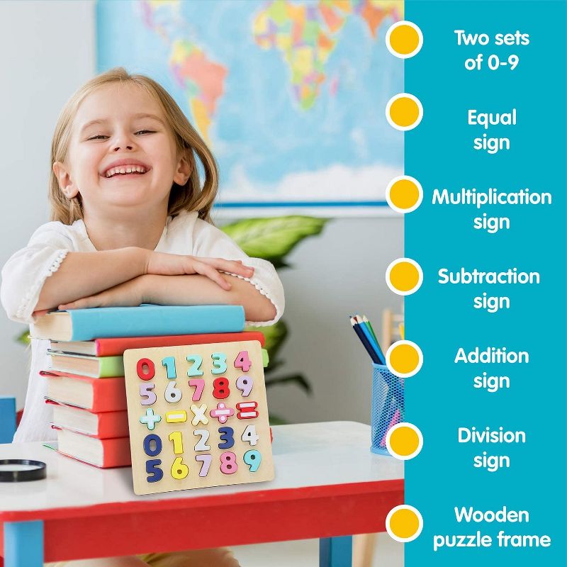 Leo & Friends Wooden Chunky Number Math Puzzle