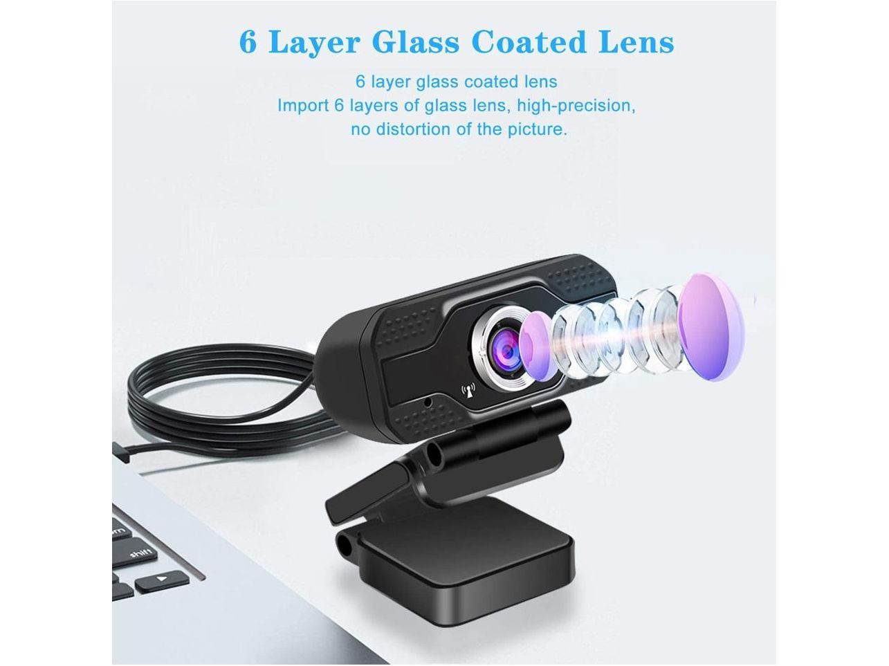 1080P HD Webcam  with Microphone - 2MP PC Skype Camera  for Video Calling, YouTube and Recording for Computer Laptop Desktop