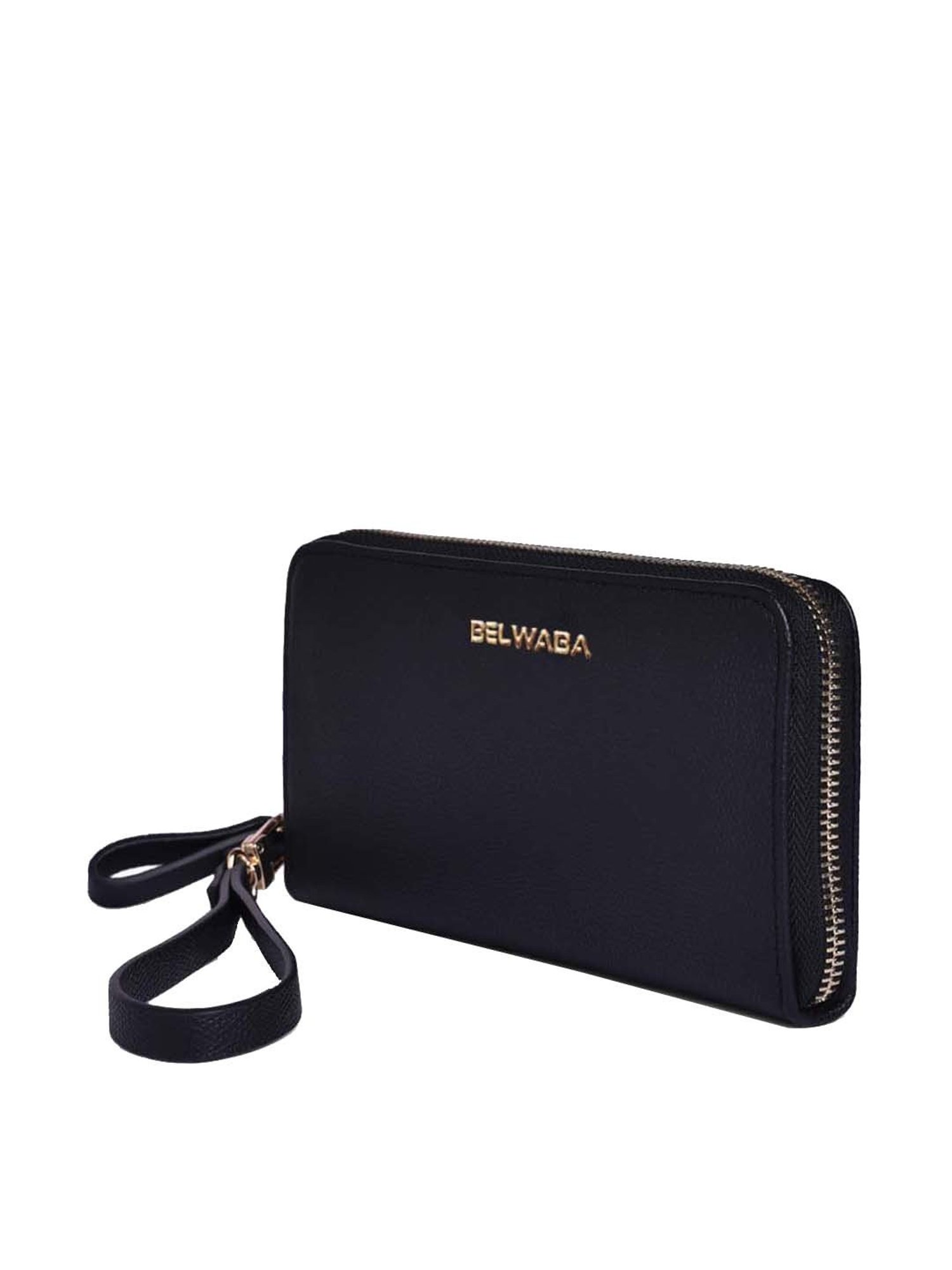 BELWABA Black Solid Zip Around Wallet for Women