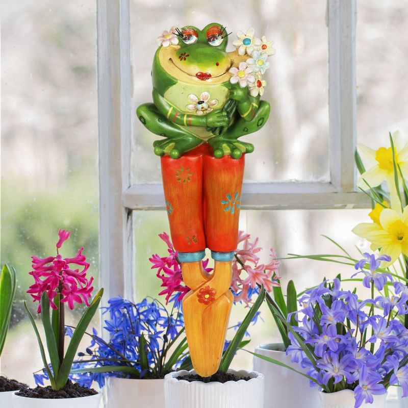 14.96" Plastic Frog Pruner Garden Plant Stake - Exhart
