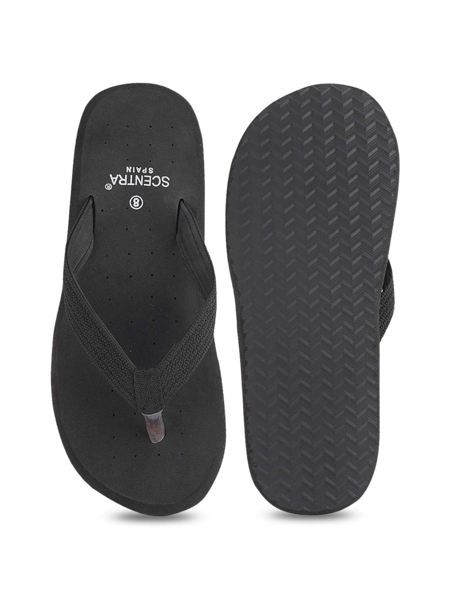 Scentra Men's Black Flip Flops
