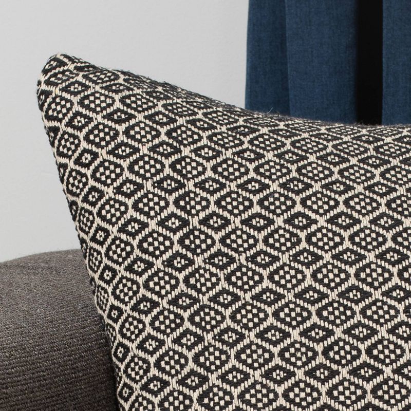 22"x22" Oversize Siya Square Throw Pillow Black/Natural - Sure Fit