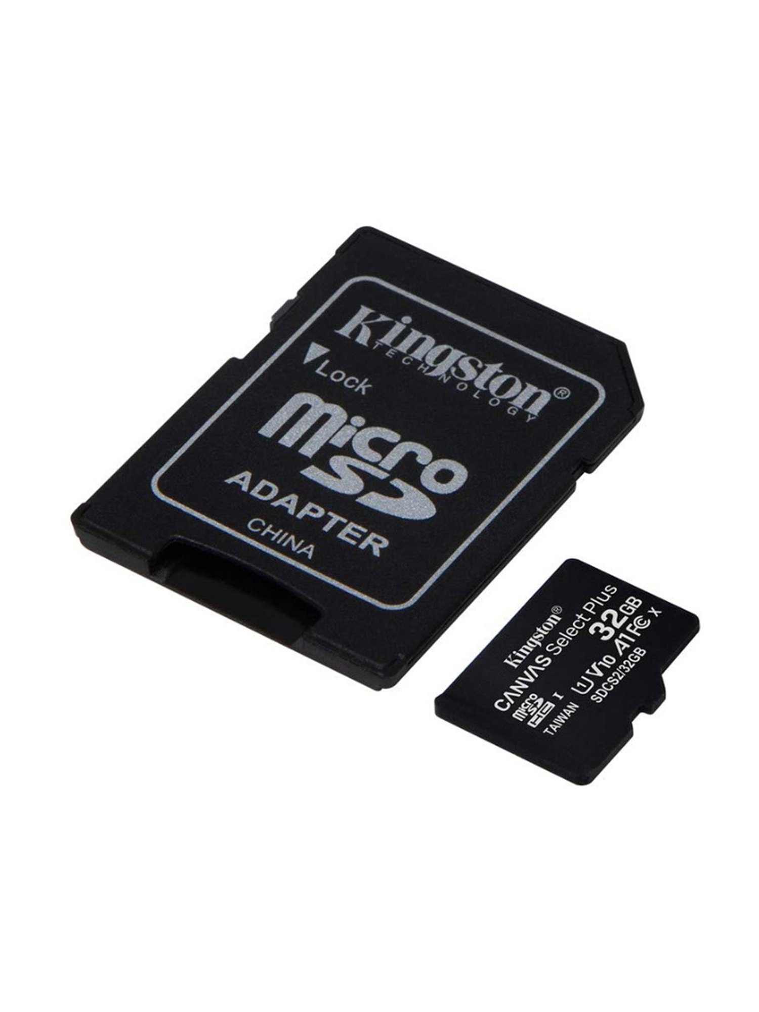 Kingston 32 GB Class 10 Micro SD Memory Card with SD Adapter (Canvas Select Plus, Black)