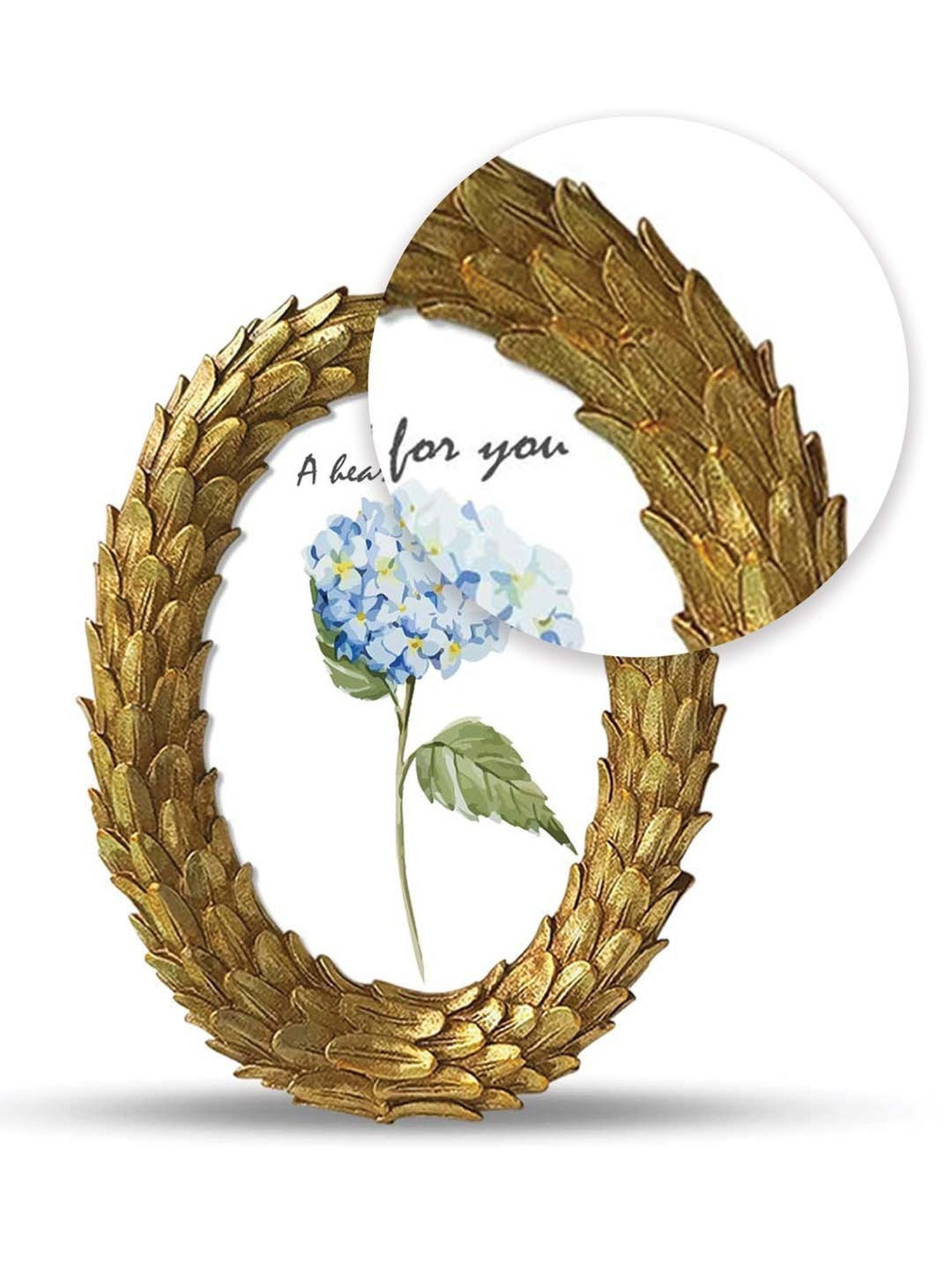 Art Street Gold Mdf Round Shape Table Photoframe