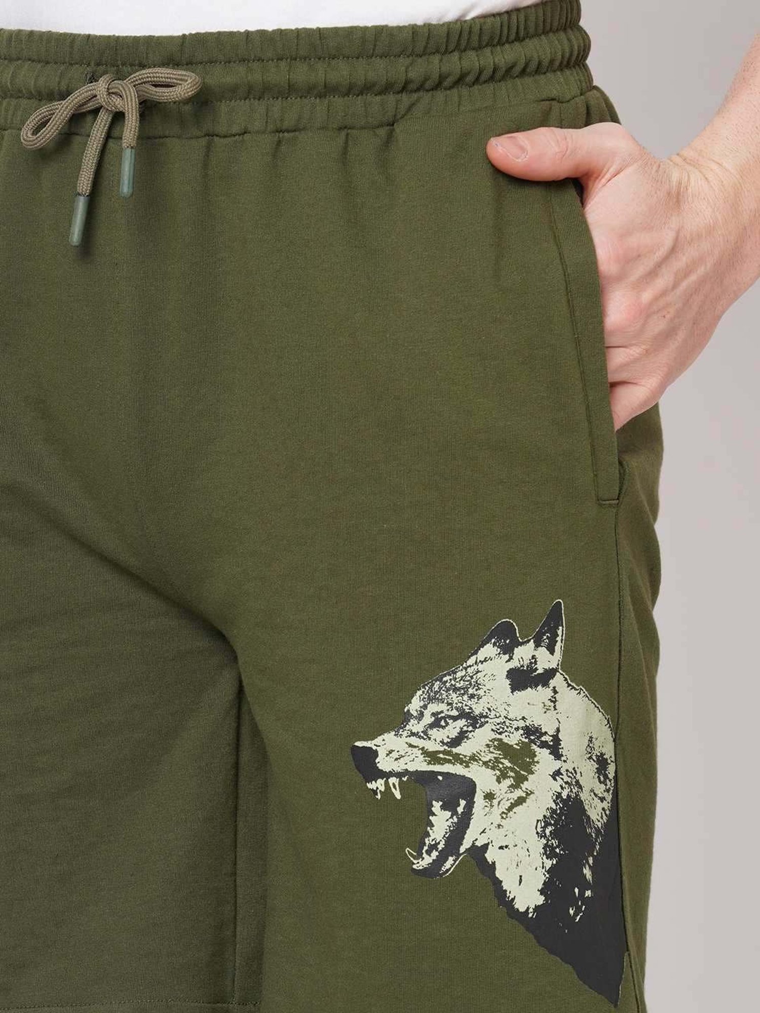Fitz Green Slim Fit Printed Shorts