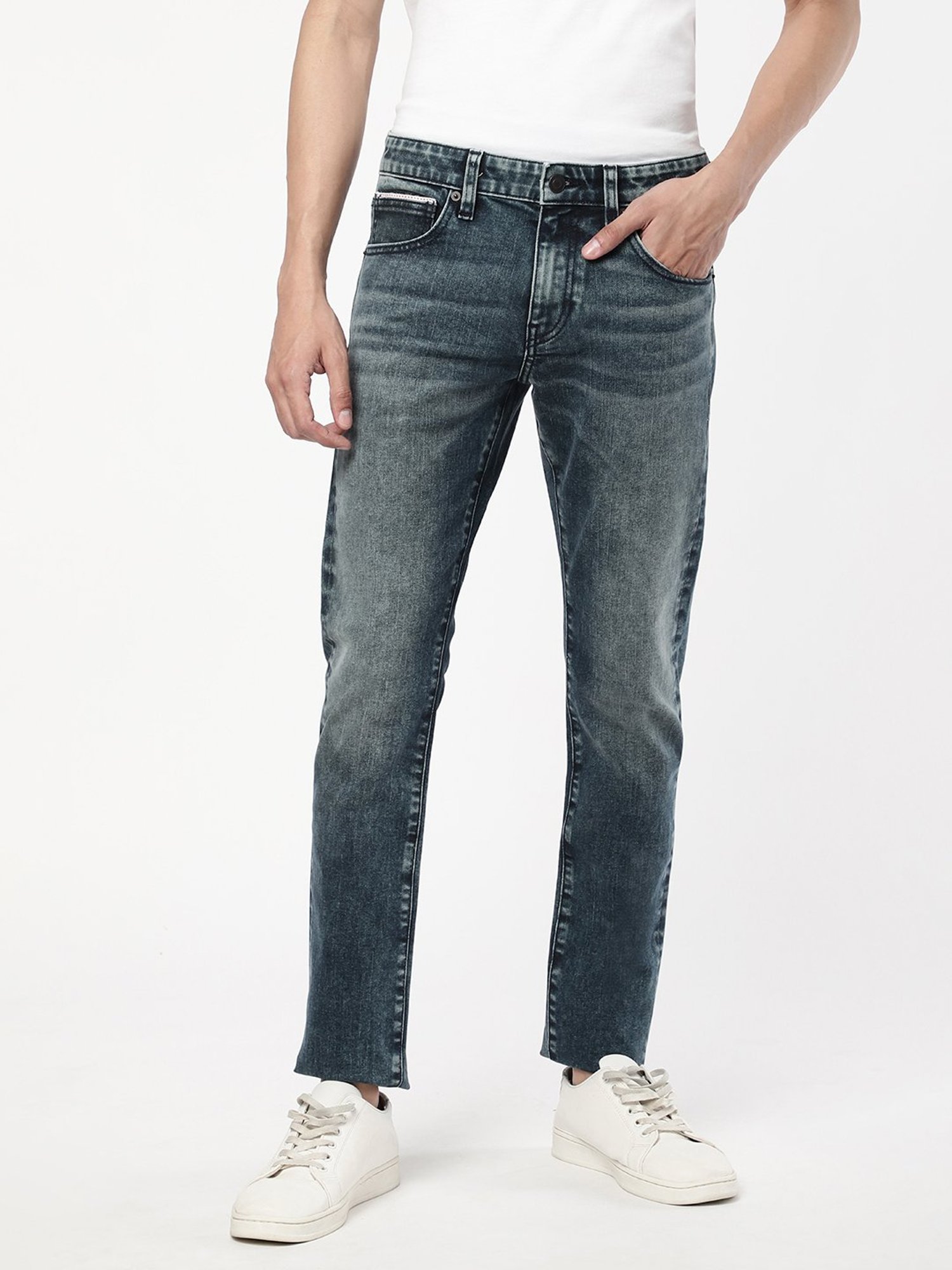 Passion Dark Blue Slim Fit Heavily Washed Jeans