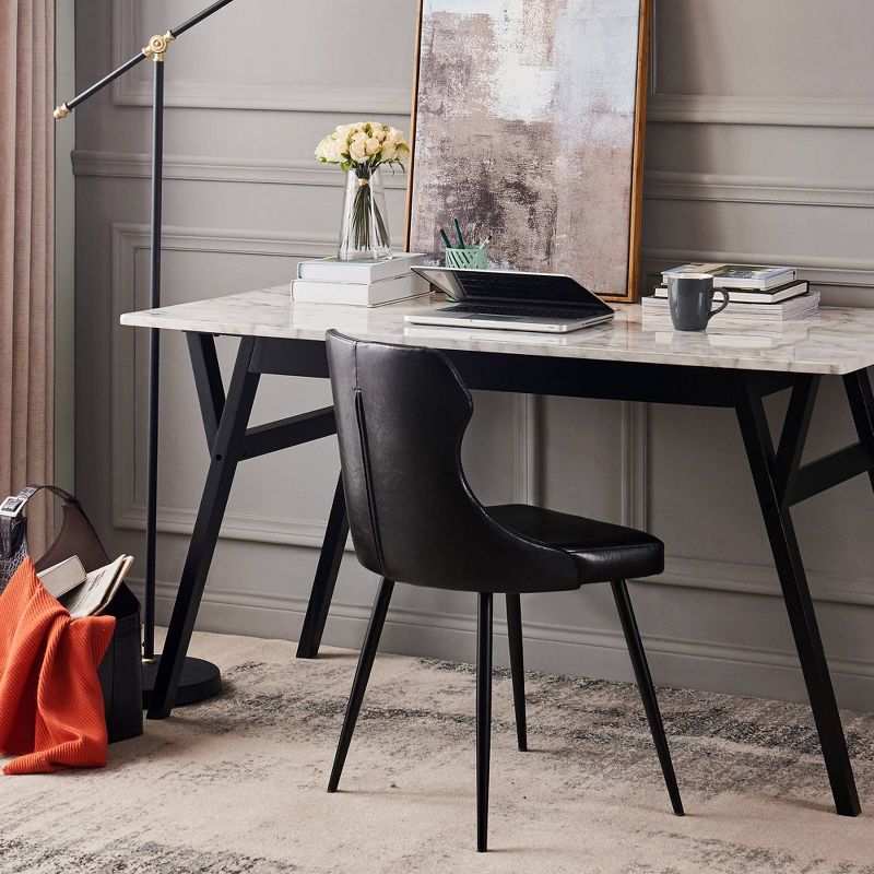 Finley Dining Chair with Metal Leg Black Finish - Versanora