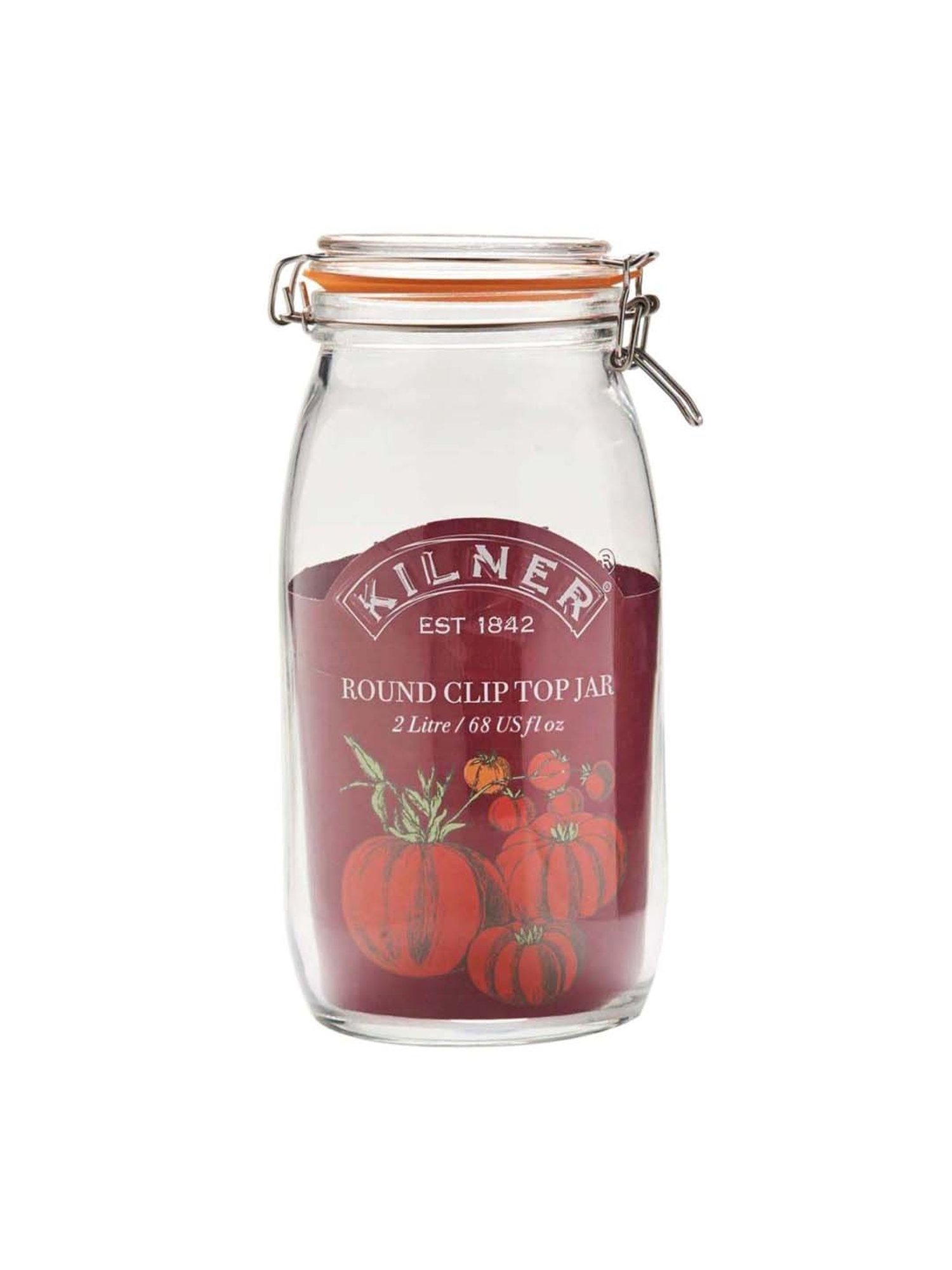 Kilner Transparent Glass Clip Top Round Jar (2 L)