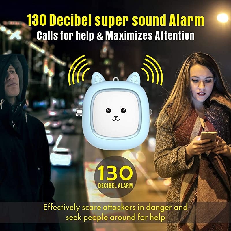 Sound Personal Alarm 3 Pack 130 dB Loud Siren Song Emergency SelfDefense Security Alarm Keychain with LED Light Personal Sound ty Siren for Women Men Children Elderly BluePinkBlack