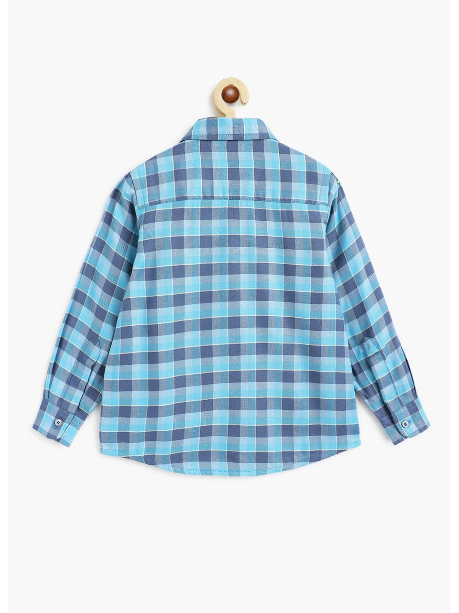 Campana Kids Blue Checks Full Sleeves Shirt