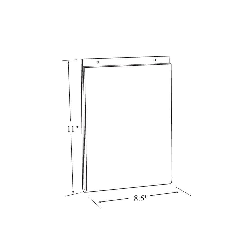 Azar 162714 Acrylic Vertical Wall Mount Sign Holder, 10 Count