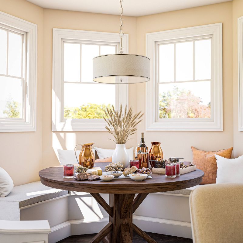 Kenroy Home Brushed Steel Finish Margot 3 Light Pendant