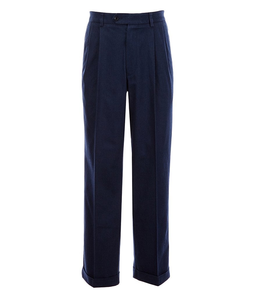 Roundtree & Yorke TravelSmart CoreComfort Non-Iron Pleated Classic/Relaxed Fit Chino Pants