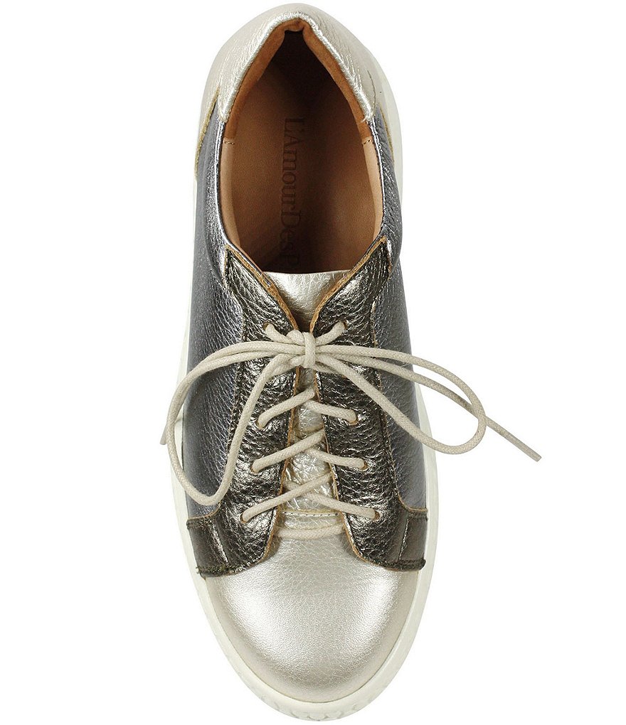 L'Amour Des Pieds Zoyya Metallic Leather Oxfords