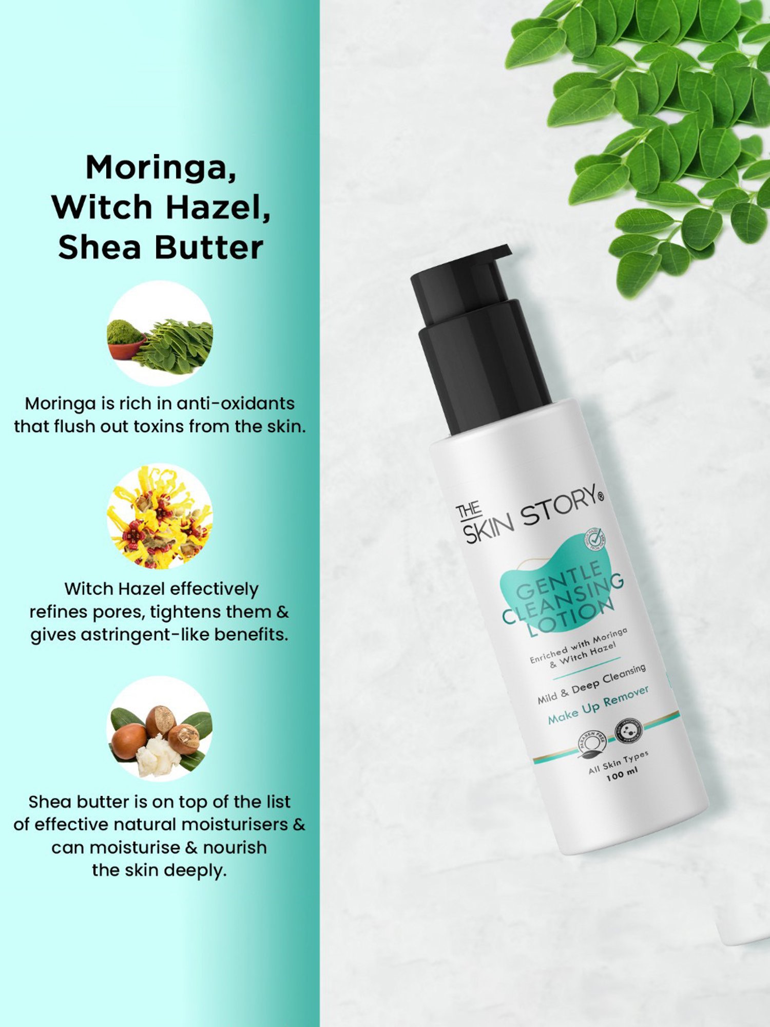 The Skin Story Moringa & Witch Hazel Gentle Cleansing Lotion - 100 ml
