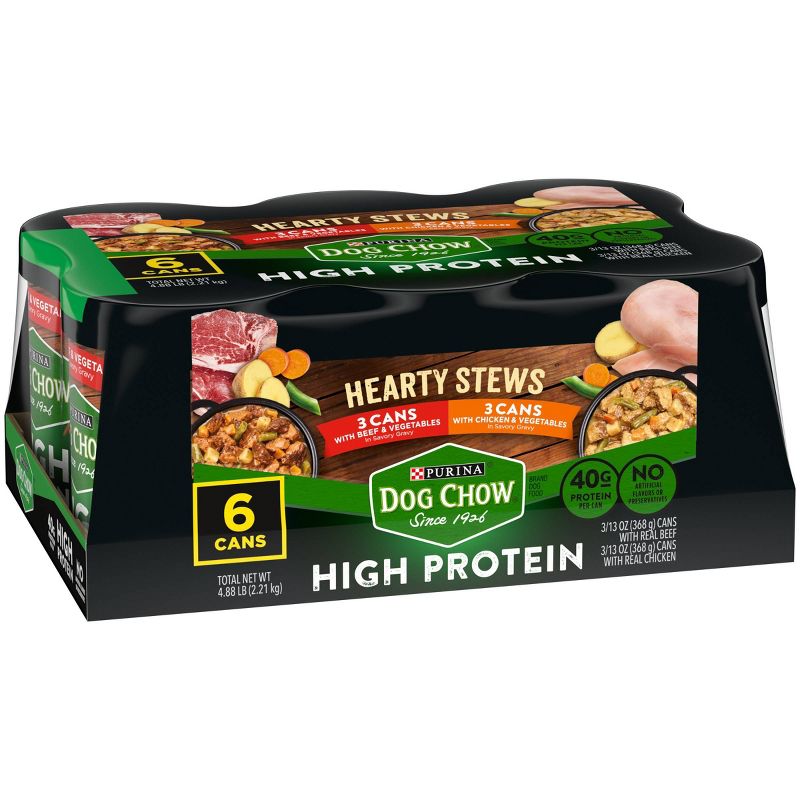 Purina Dog Chow High Protein Hearty Stews Beef & Chicken Wet Dog Food - 13oz/6ct Variety Pack