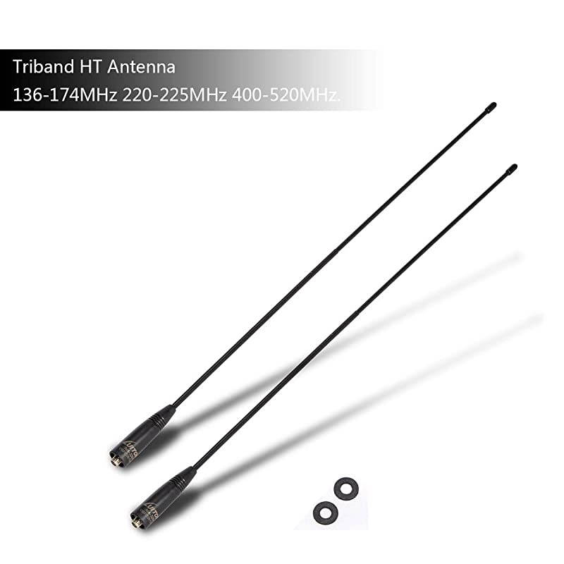 Walkie Talkie Antenna NA320A Triband HT Antenna 144220440Mhz Antenna SMAF Compatie with Baofeng UV5X3 UV25X4 UV82X3 BFR3 UV9S UV5R MK3X TwoWay Radio 2 Pack by