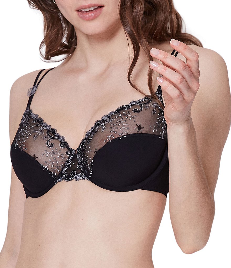 Simone Perele Delice Floral-Embroidered Full-Busted Contour Underwire Square Back Bra