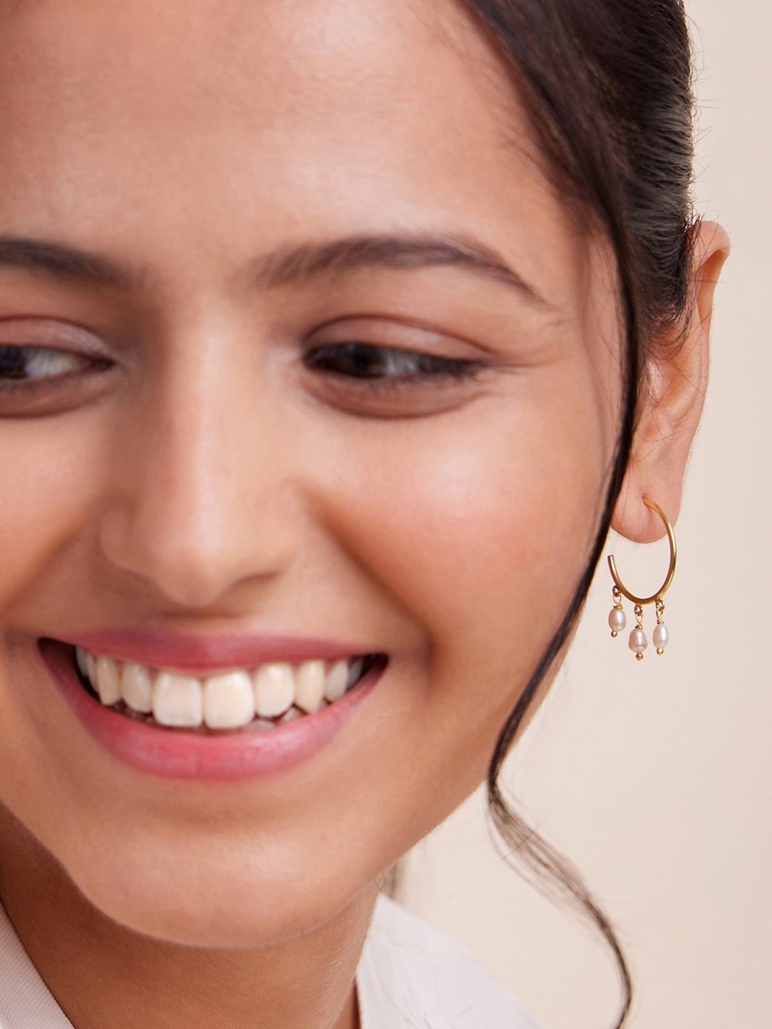 March by FableStreet 18k Gold-Plated 92.5 Sterling Silver Freshwater Pearl Drop Earrings for Women