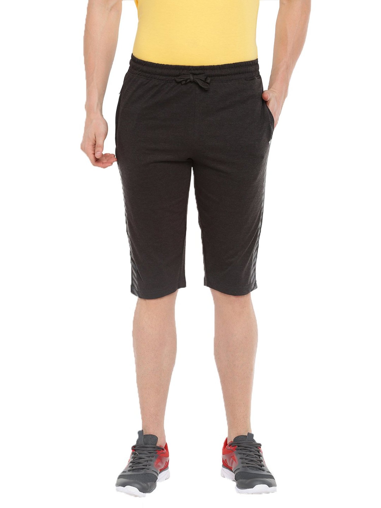 Dollar Grey Cotton Regular Fit Printed Shorts