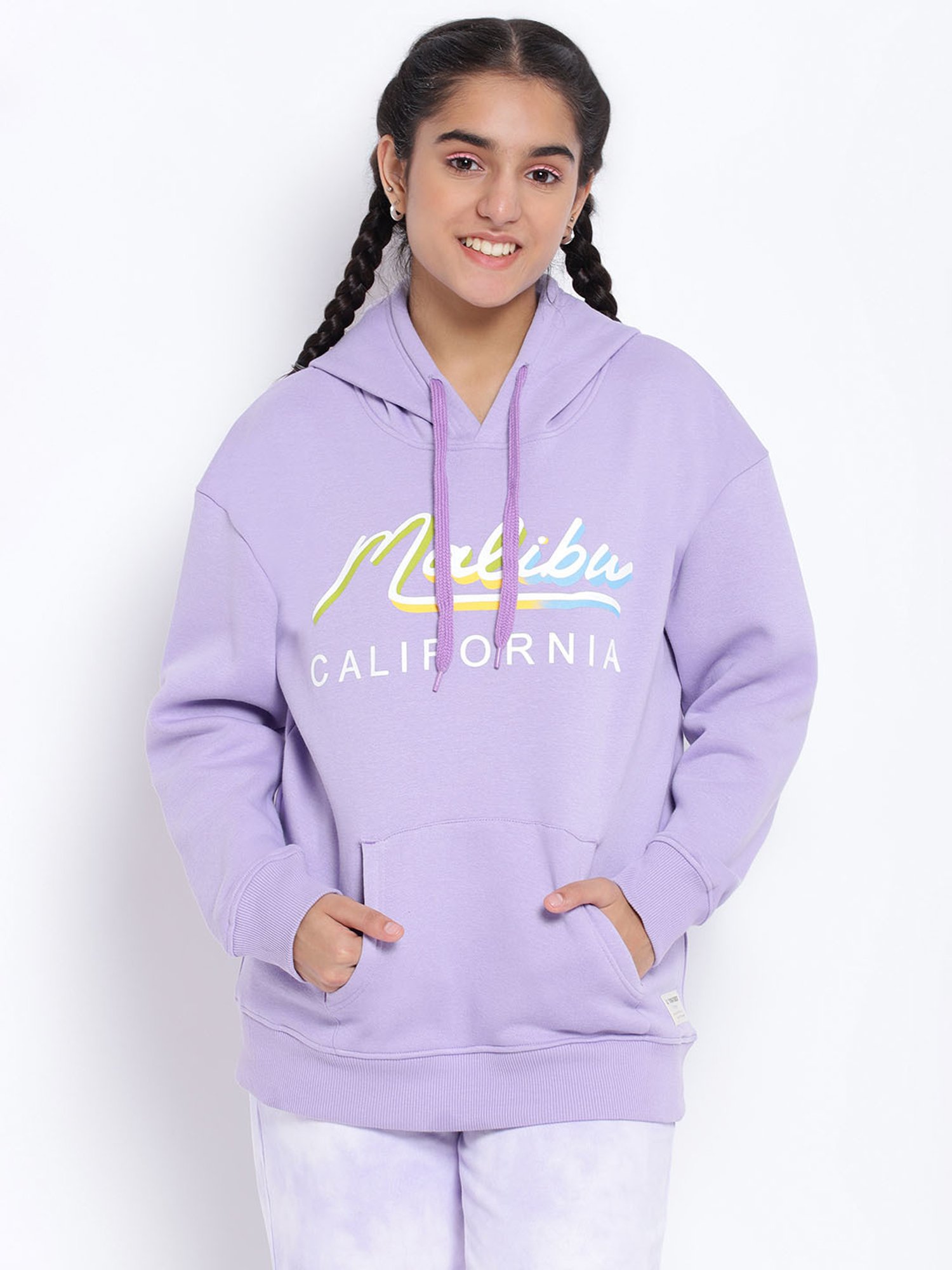 Lil Tomatoes Kids Purple Graphic Print Full Sleeves Sweatshirt