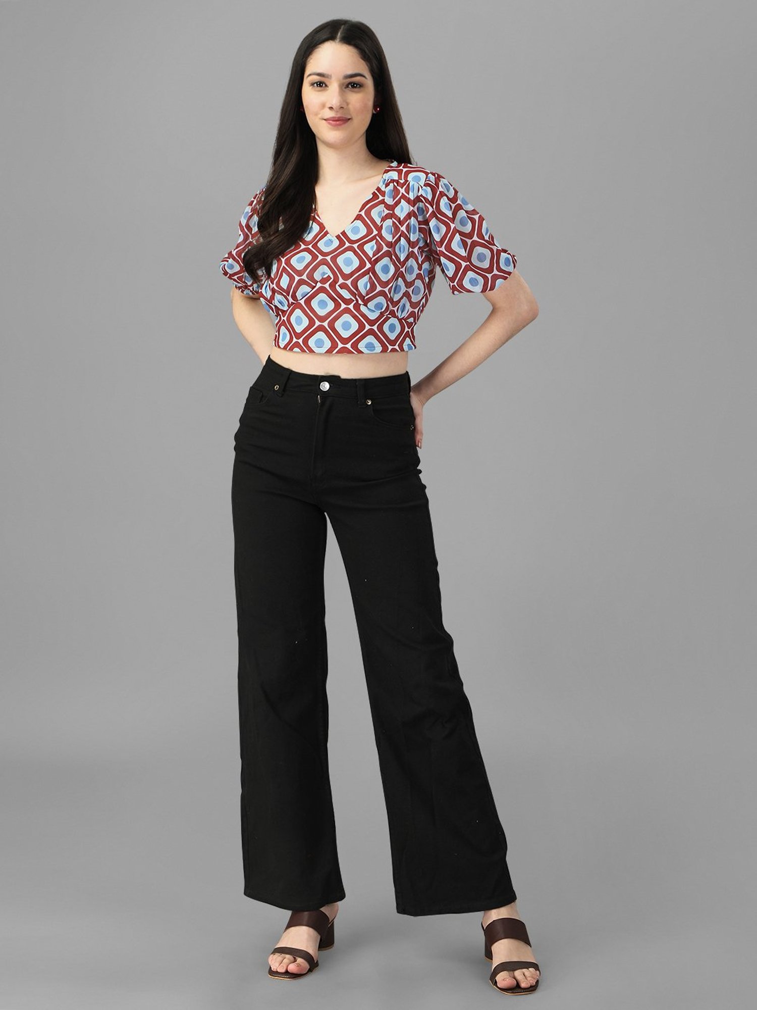 MASAKALI.CO Multicolor Printed Crop Top
