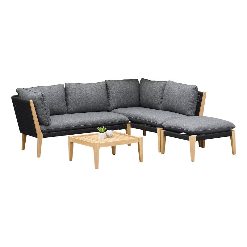 Verona 4pc Patio Conversation Set - Black - Amazonia