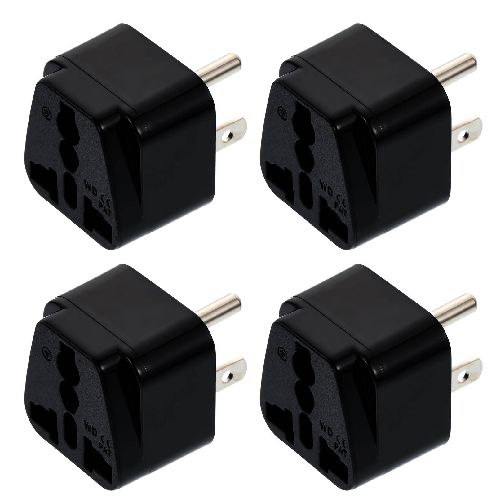 4Pcs Plug Adapters Practical Convenient Portable Switch Plugs Change-over Plugs for Travel