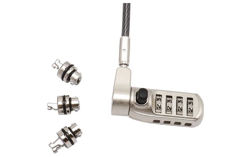 Codi Cable Lock - 4-digit - Zinc, PVC Coated Steel - 6.50 ft - For Notebook