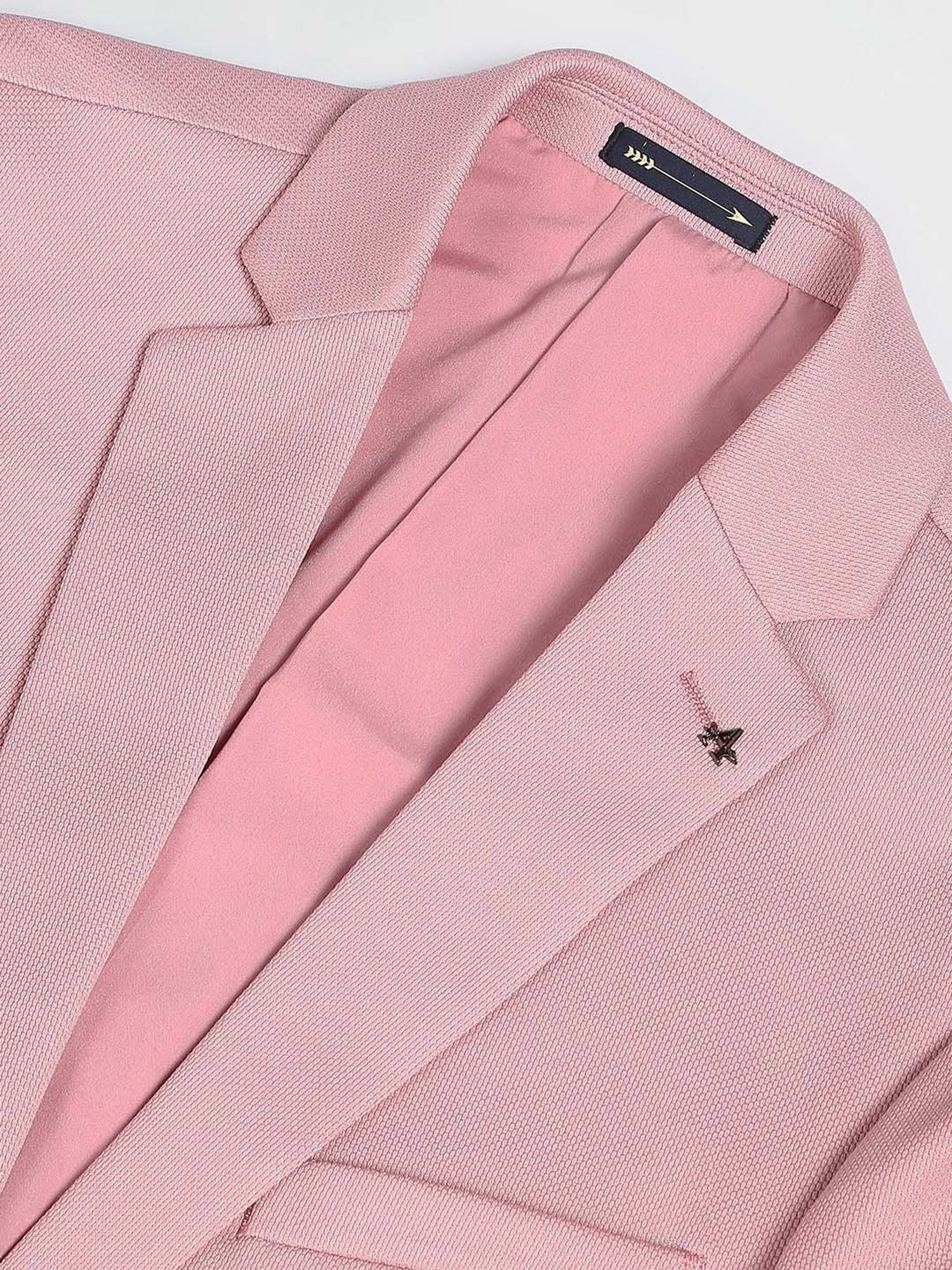 Arrow Dusty Pink Slim Fit Textured Blazer