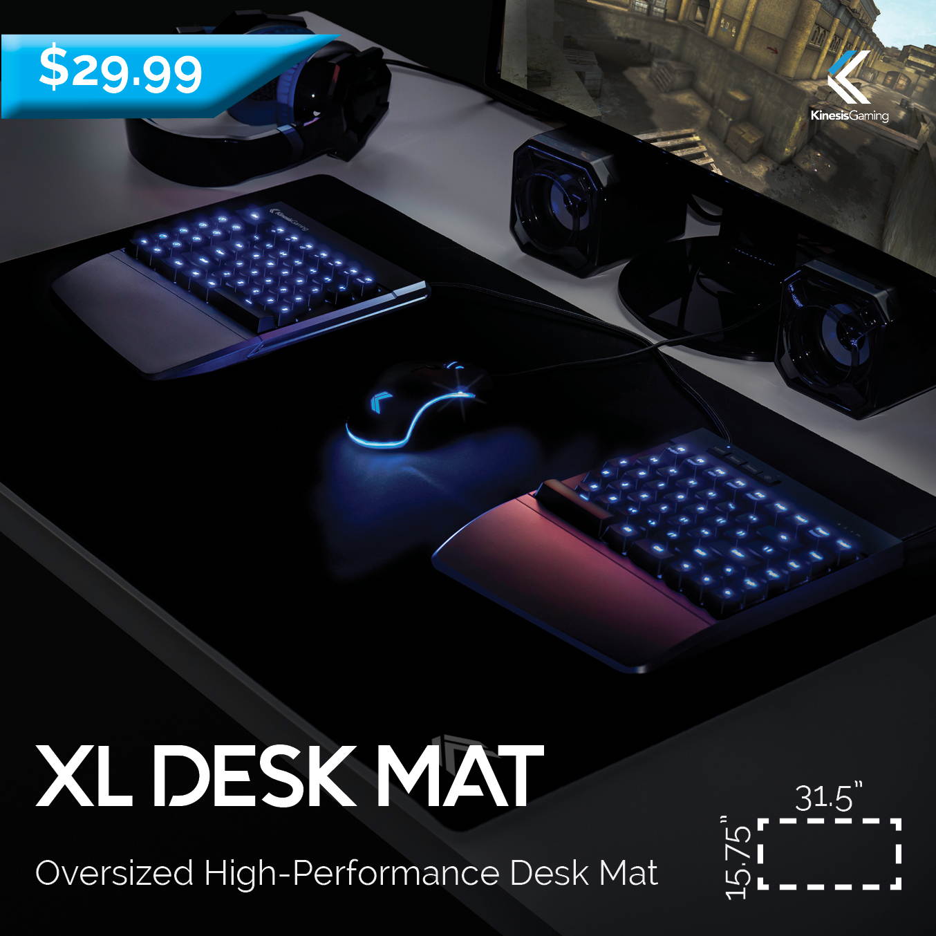 Kinesis MP8040 Gaming XL Mouse Pad