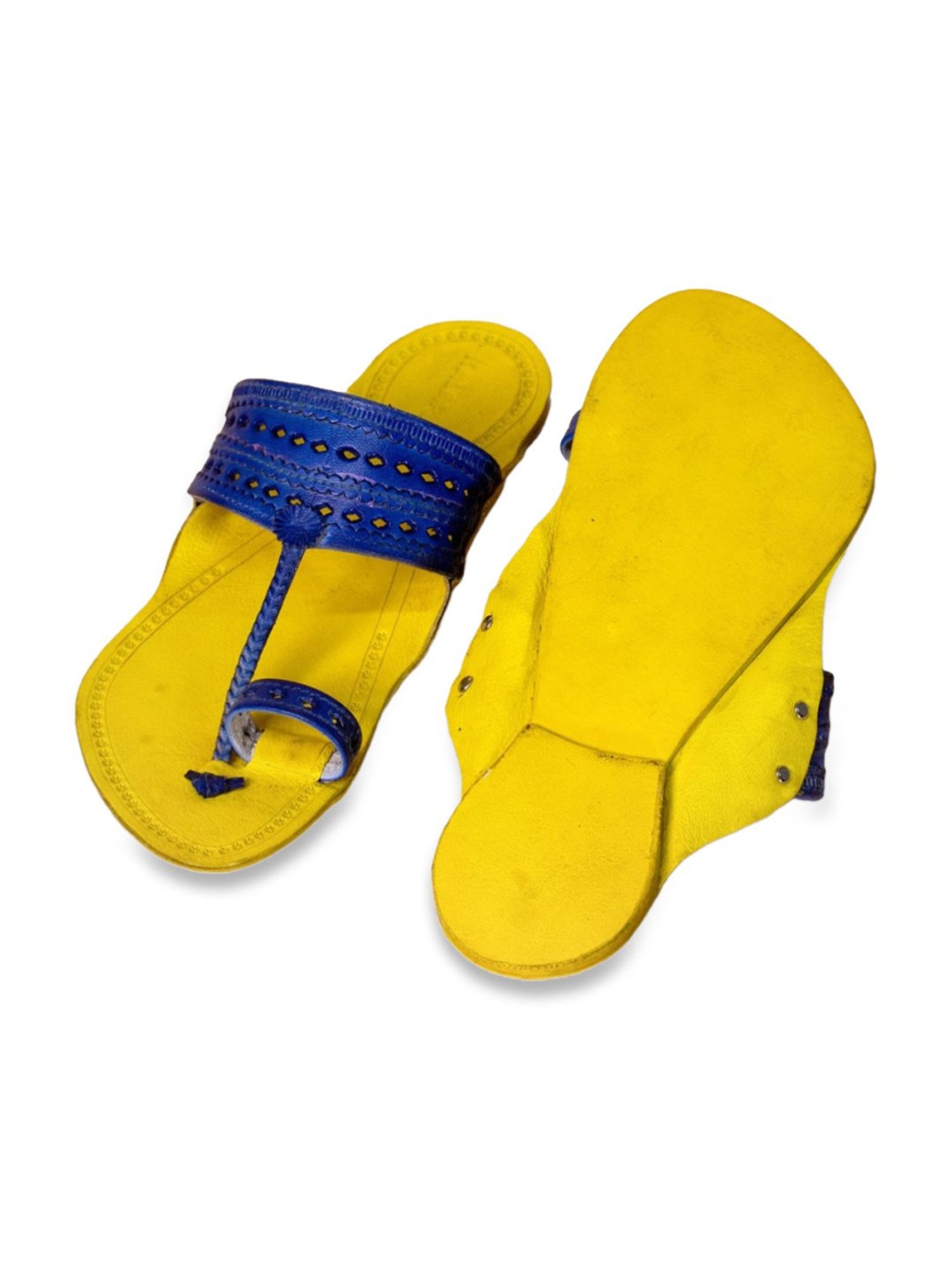 Kalapuri Men's Lemon Kolhapuri Sandals
