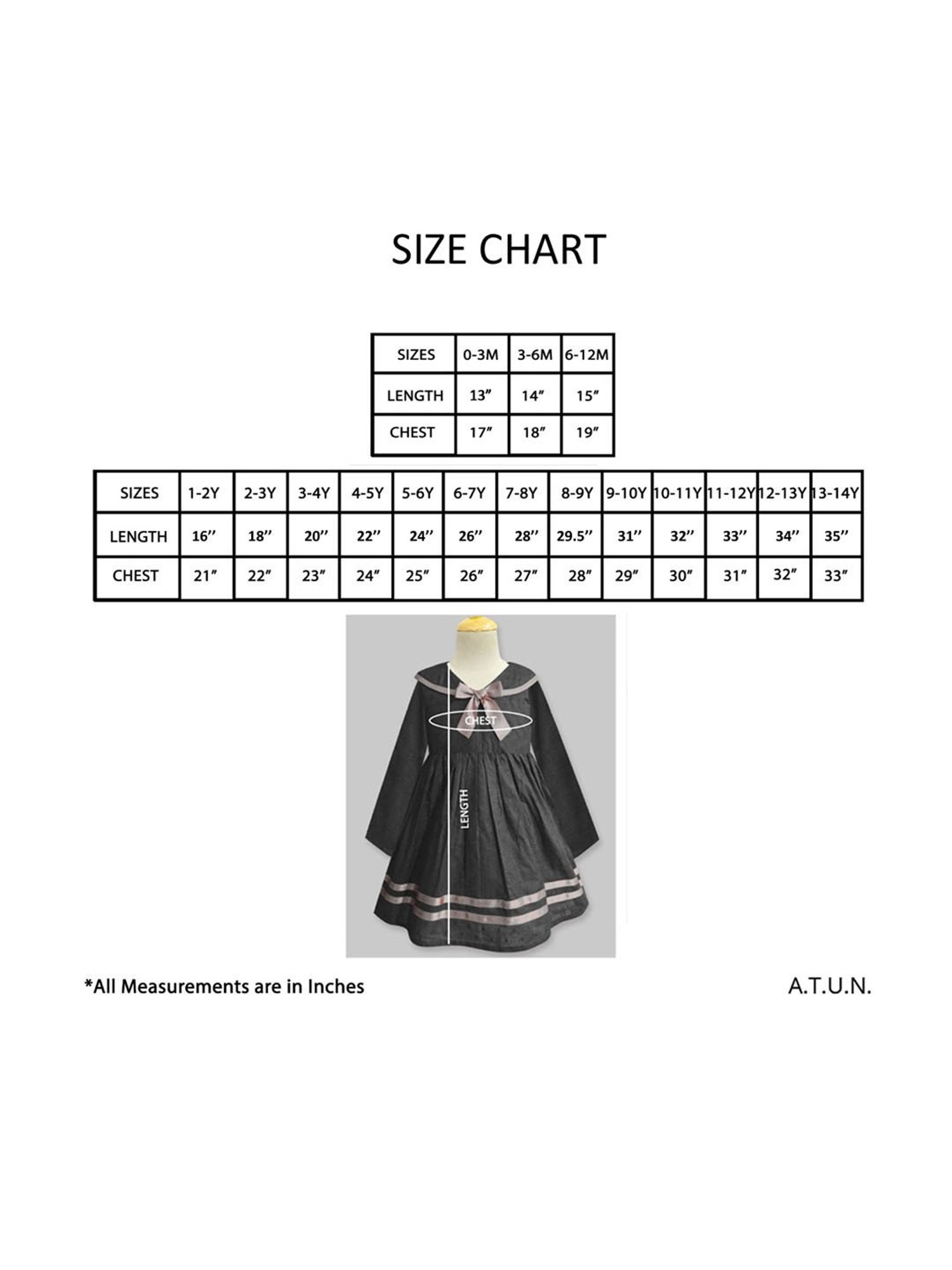 A.T.U.N. Navy Printed Full Sleeves Dress