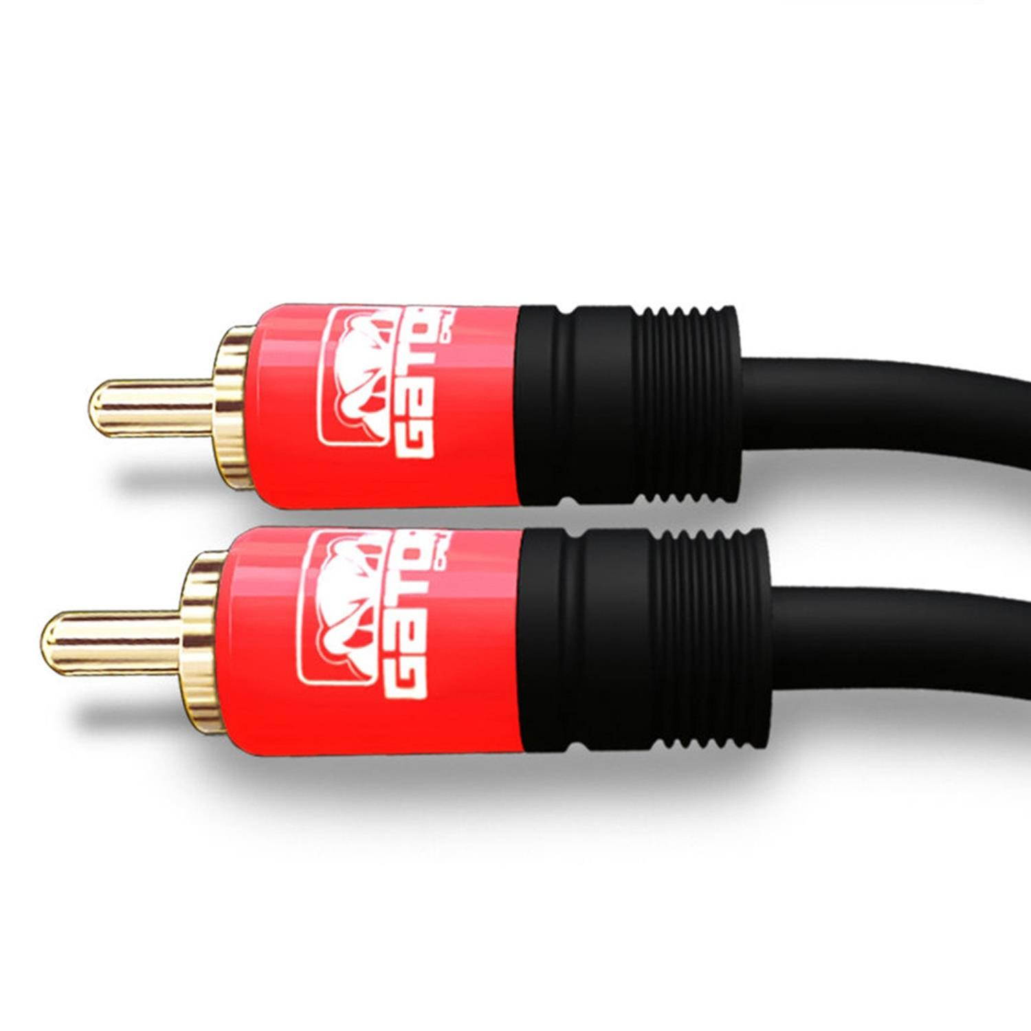 GATOR CABLE 1 RCA Cable - Male to Male (M to M) - RED - 6 FT - Gold Plated Connectors - Mono Composite Audio Video Subwoofer Digital Coaxial Cable