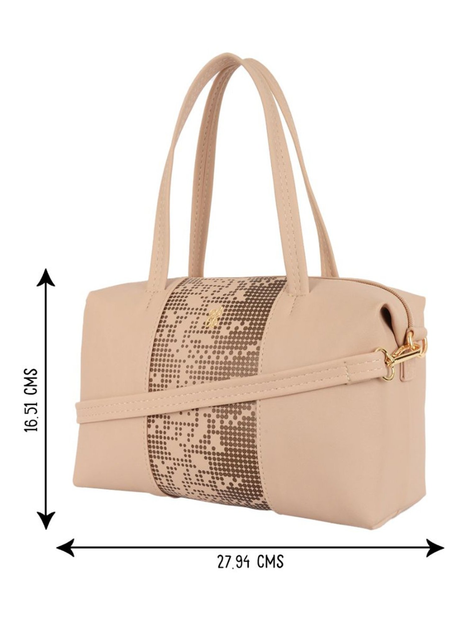 Baggit Beige Printed Small Duffle Bag