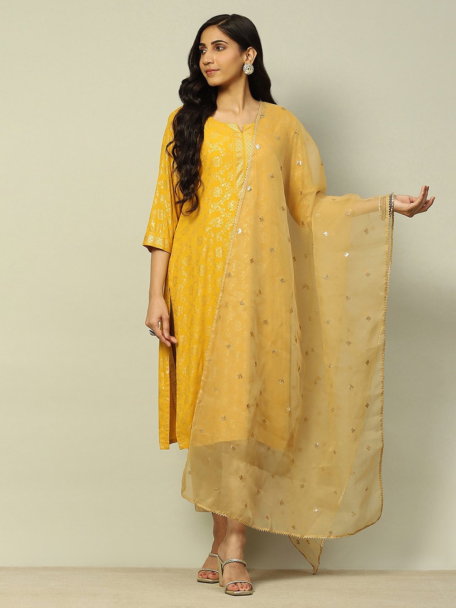 Rangriti Gold Embroidered Dupatta