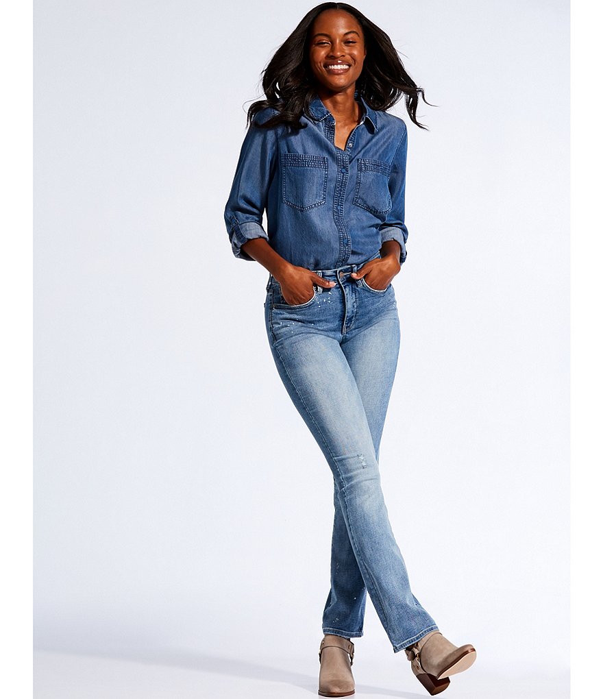 NYDJ Bleach Spot Detail Slim Bootcut Jeans