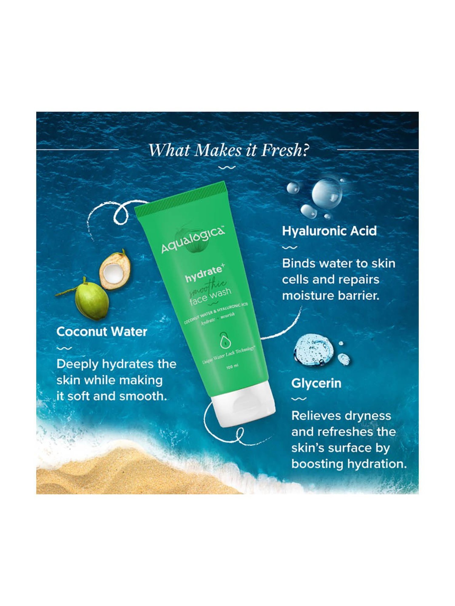 Aqualogica Hydrate+ Smoothie Face Wash - 100 ml