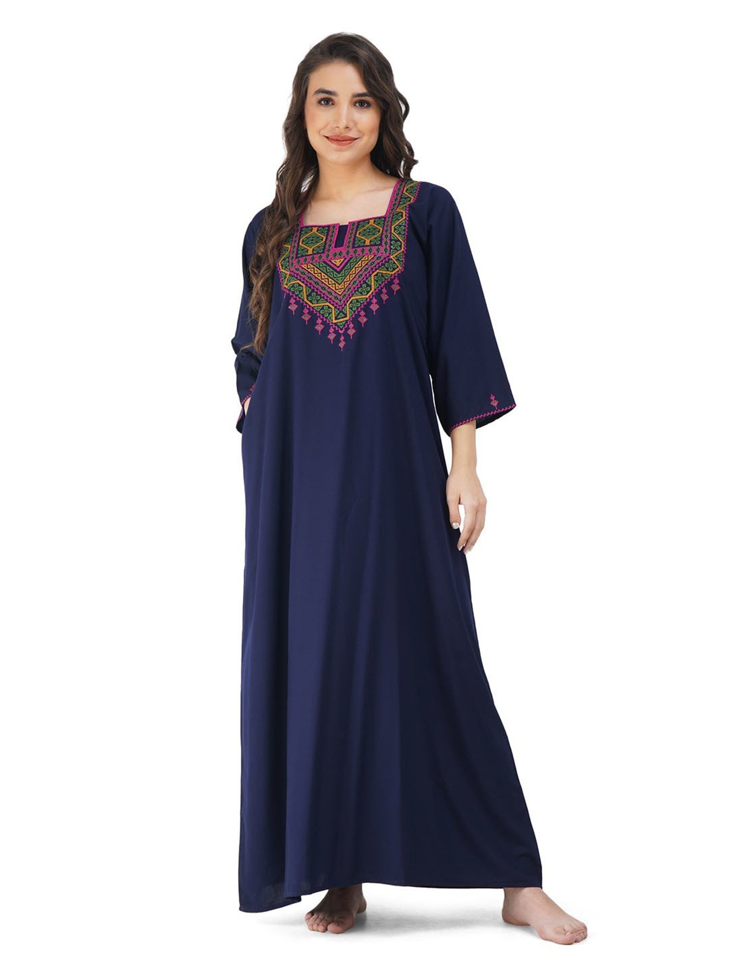 KOI SLEEPWEAR Navy Embroidered Nighty